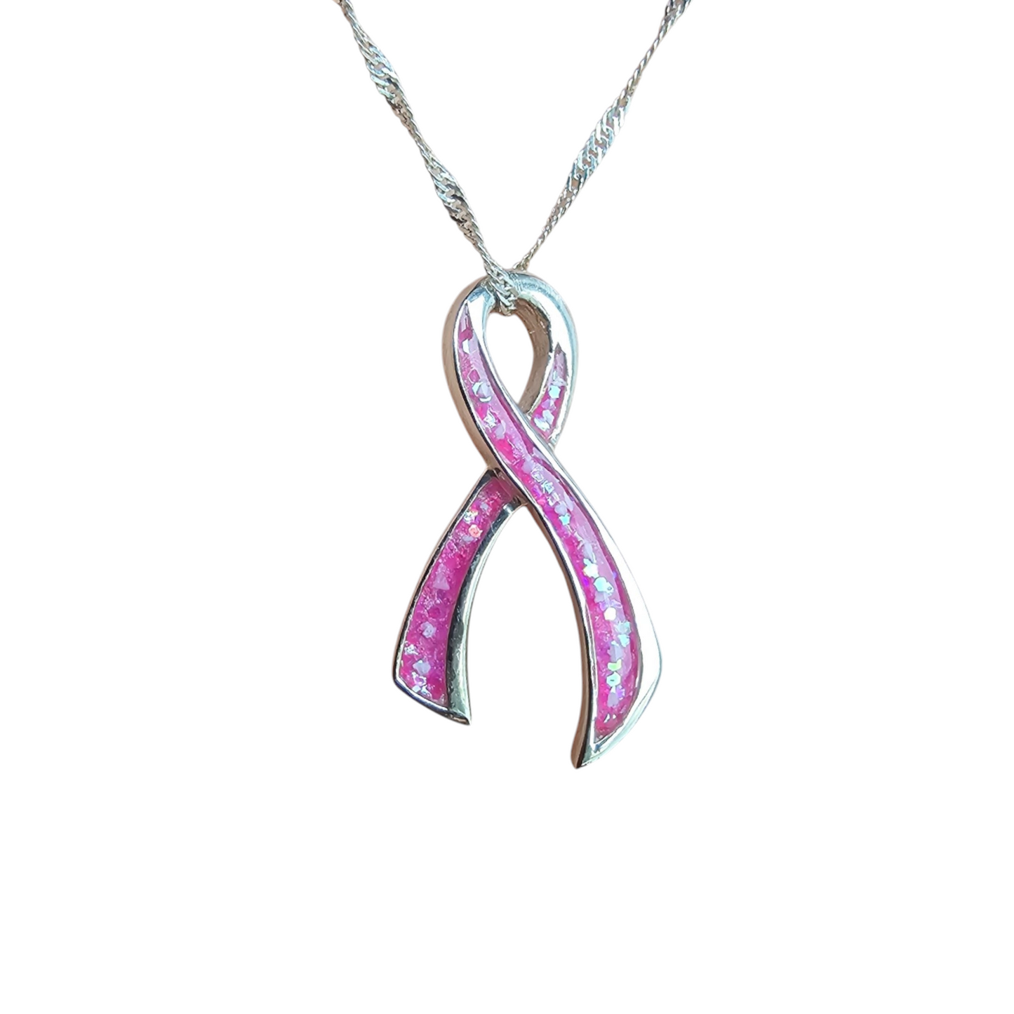 Awareness Ribbon Pendant Angel's Memorial Jewellery Ashes Fur Hair Breastmilk