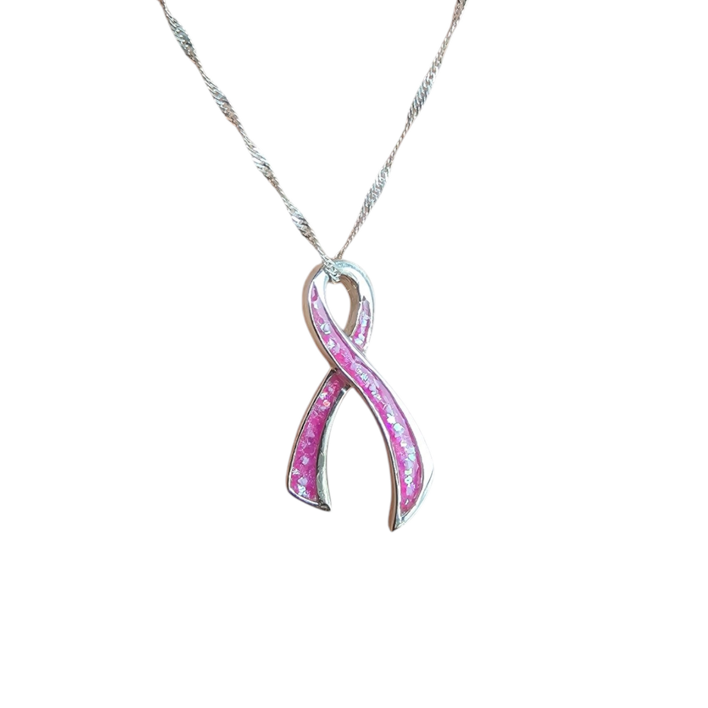 Awareness Ribbon Pendant Angel's Memorial Jewellery Ashes Fur Hair Breastmilk