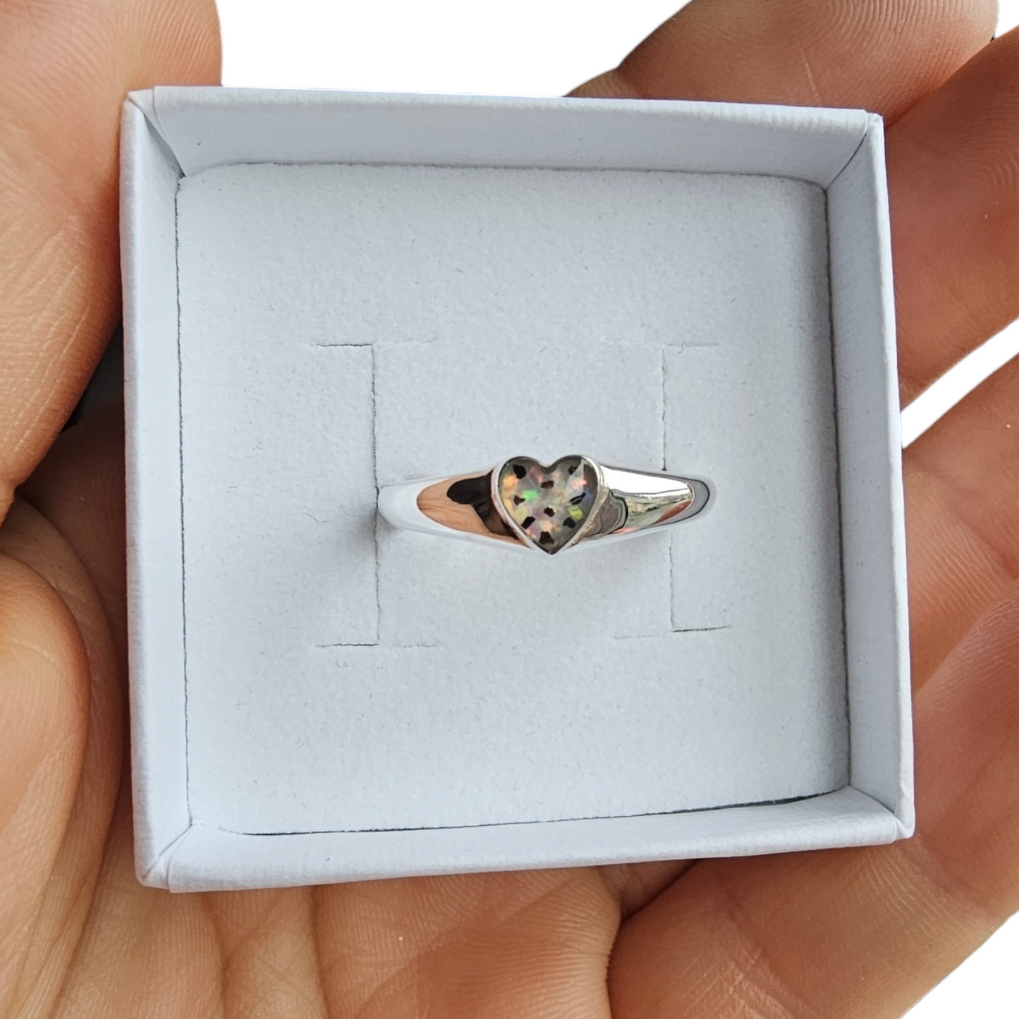 Classic Heart Signet Ring Angel's Memorial Jewellery Ashes, Fur, Hair, Breastmilk