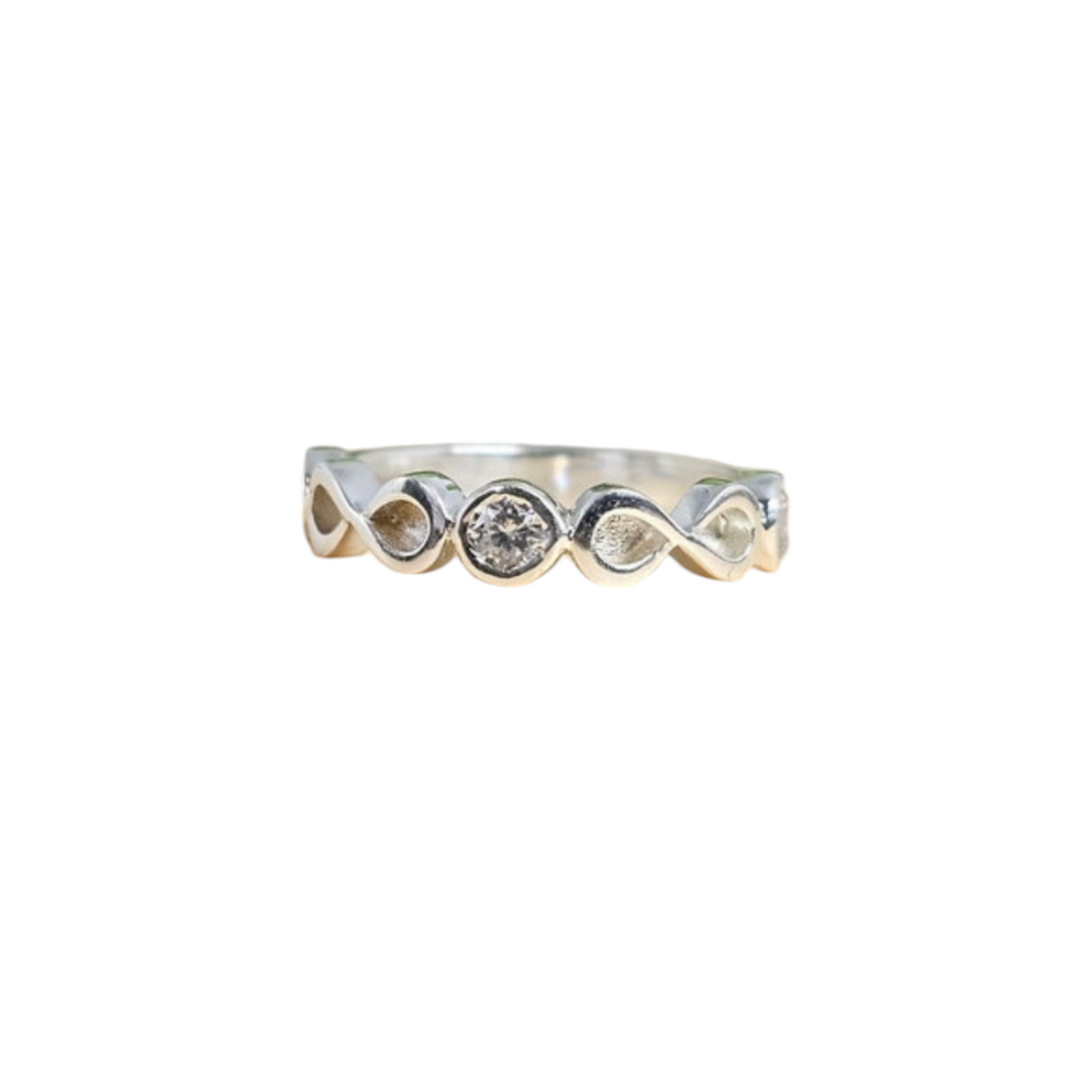Double Infinity Band Ring Angel's Memorial Jewellery ashes fur hair breastmilk