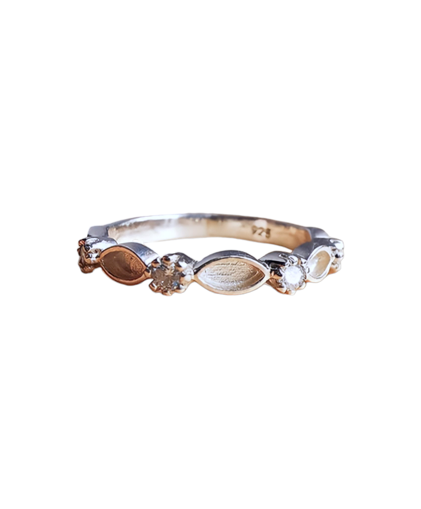 Half Smooth Edge Marquise Ring Angel's Memorial Jewellery Ashes