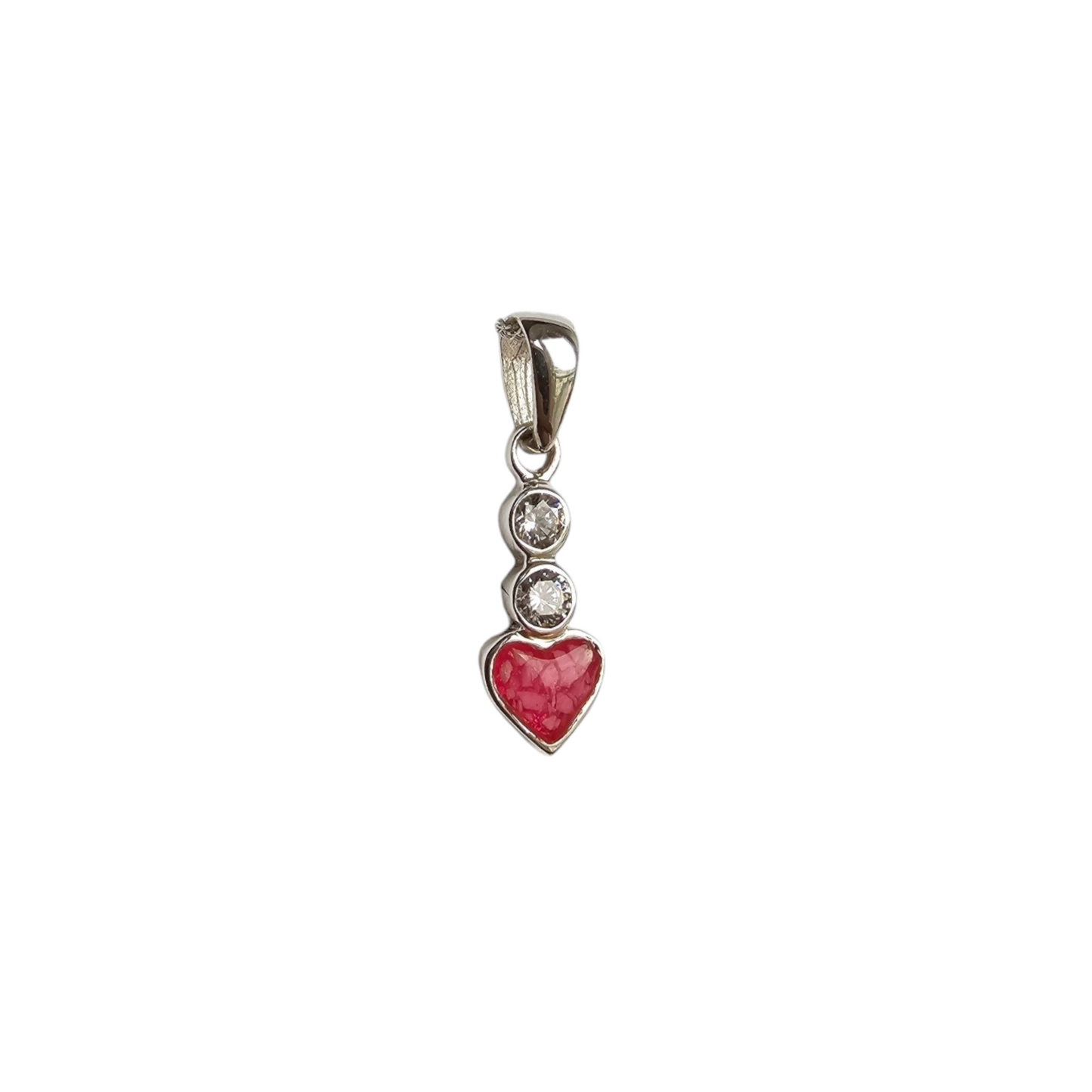 Heart Double CZ Drop Pendant Angel's Memorial Jewellery