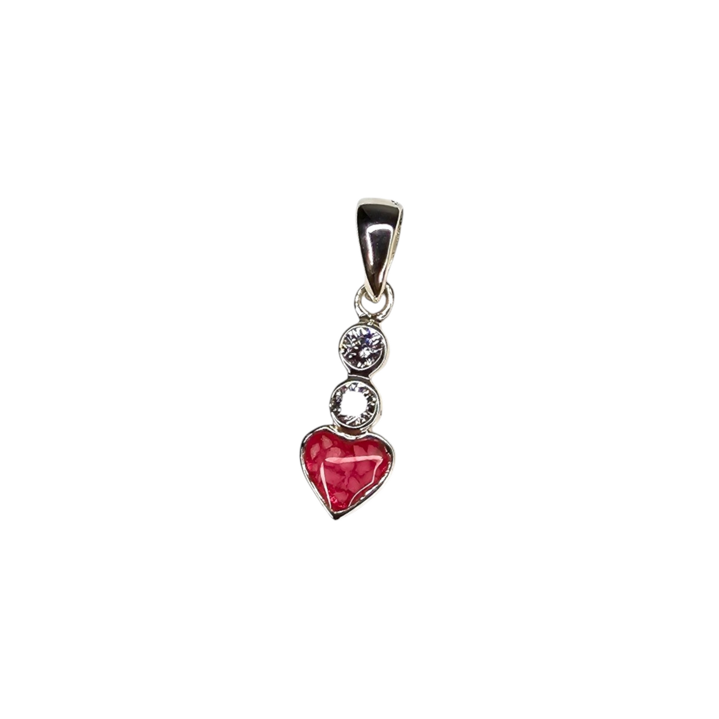 Heart Double CZ Drop Pendant Angel's Memorial Jewellery