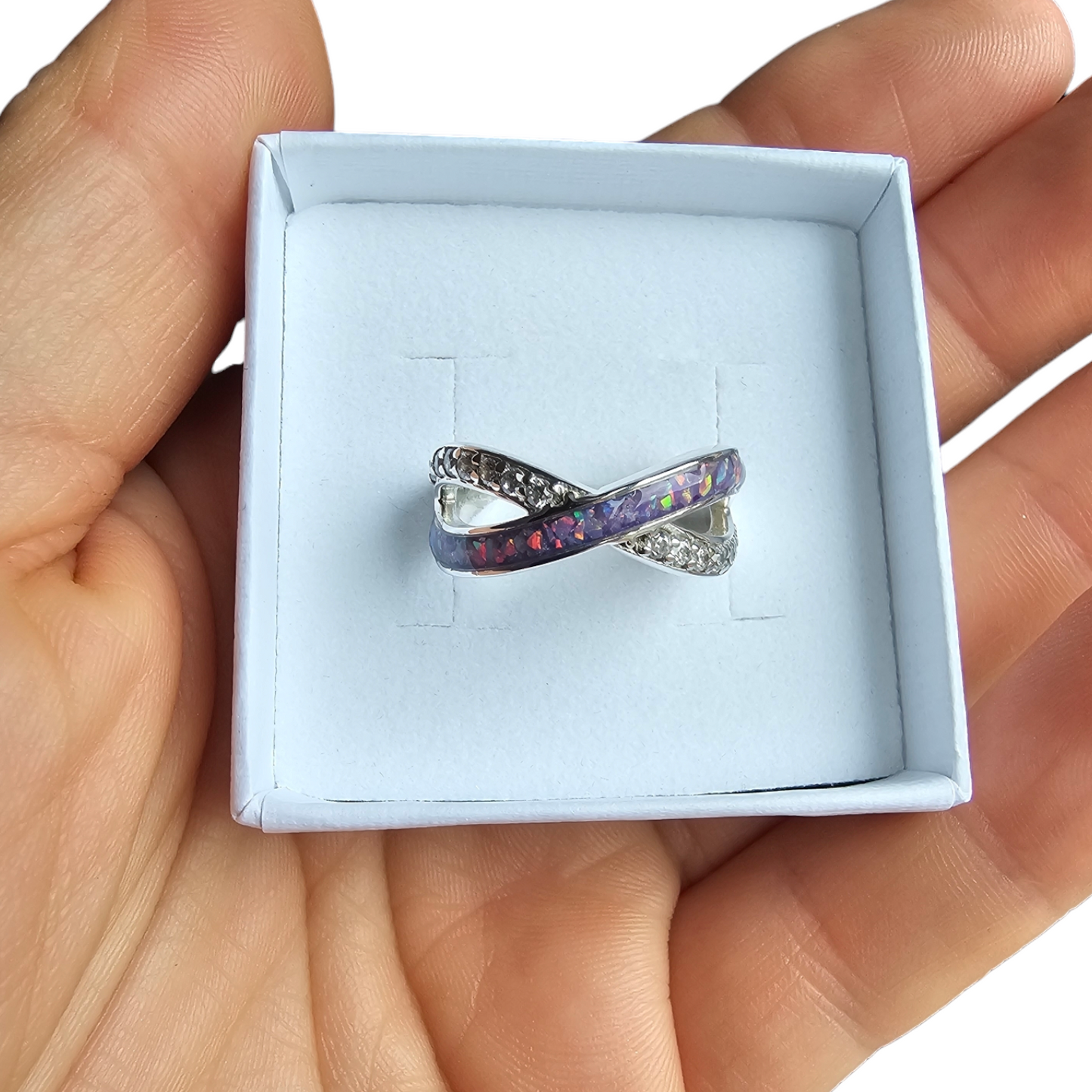 Infinity Wave Band Ring Angel's Memorial Jewellery Ashes Fur Hair Breastmilk