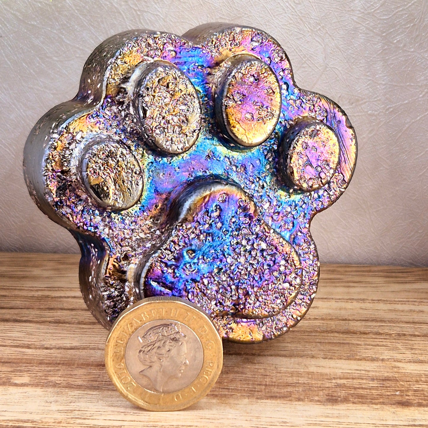 Ashes in glass pet memorial paw print