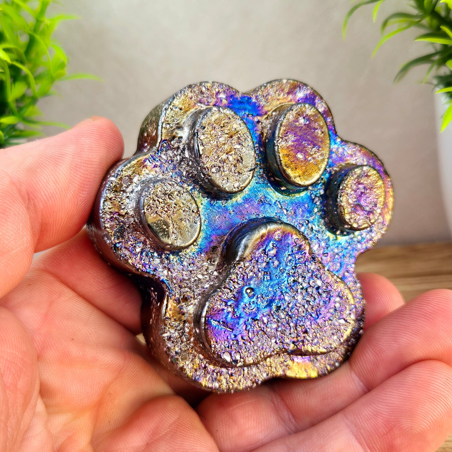 Ashes in glass pet memorial paw print