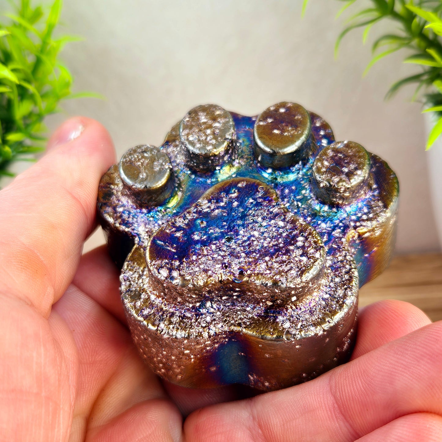 Ashes in glass pet memorial paw print