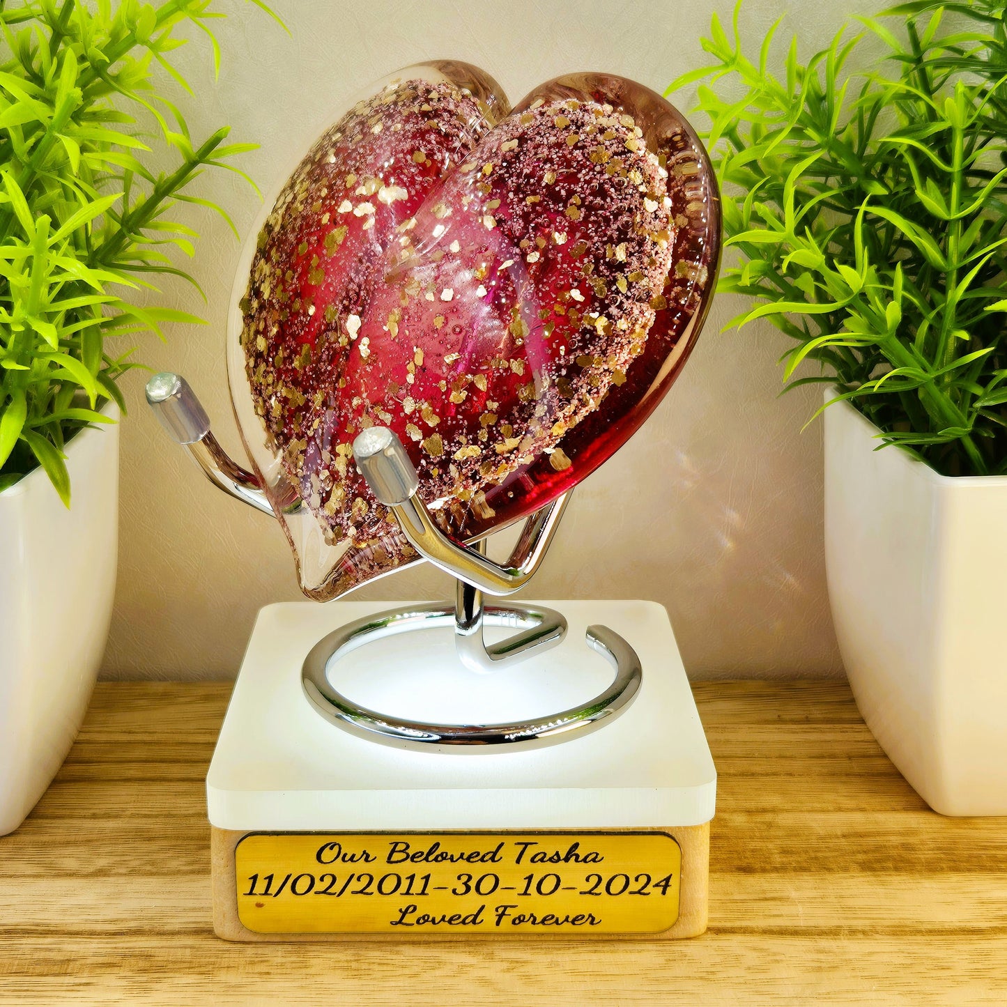 Memorial Ashes In Glass Heart