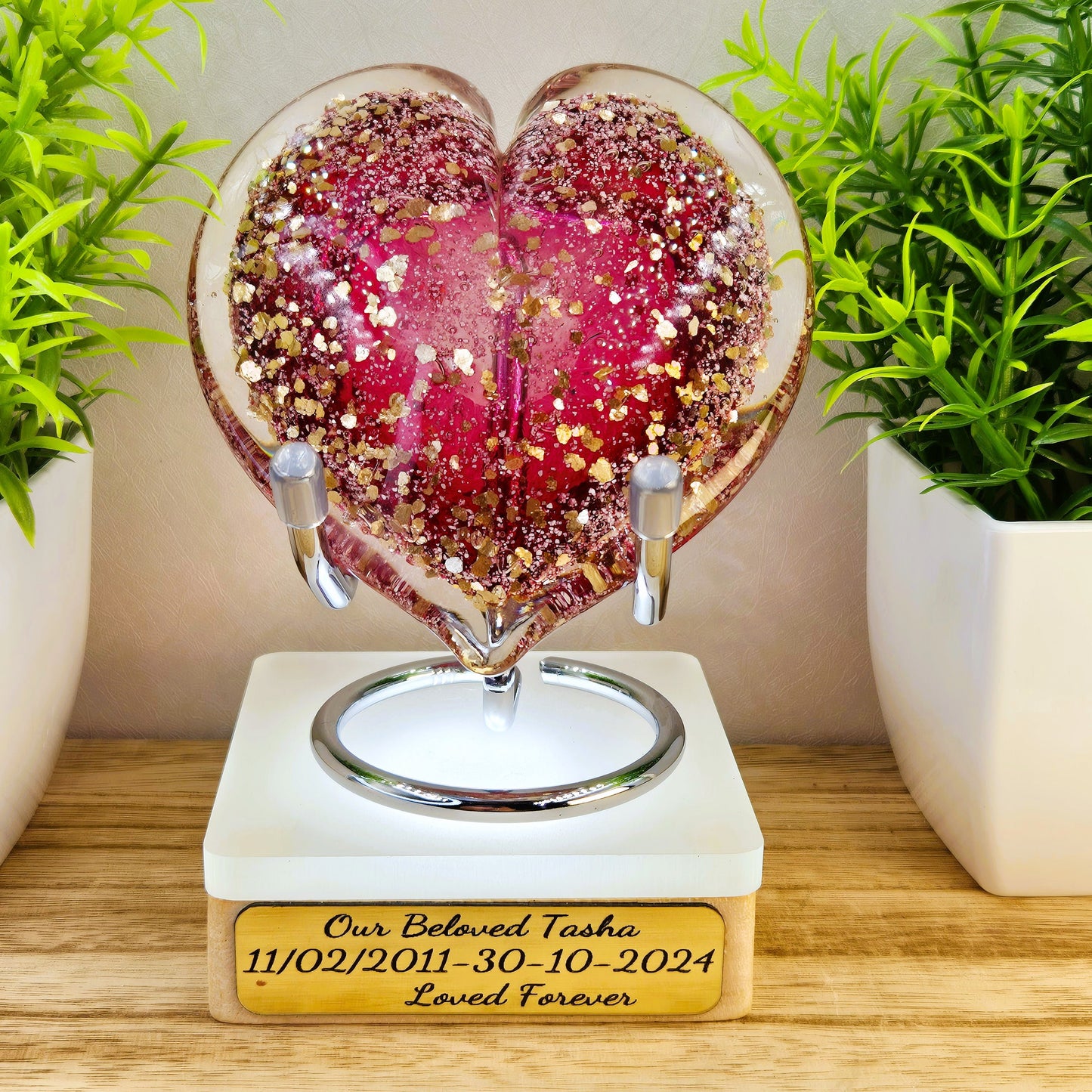 Memorial Ashes In Glass Heart
