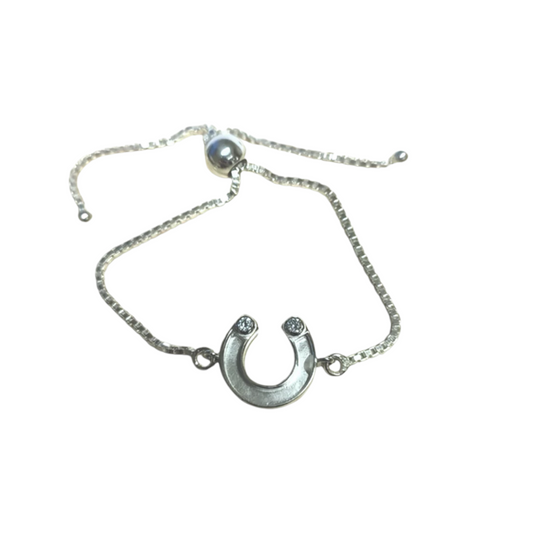 Adjustable Cz Horse shoe Bracelet Angel's Memorial Jewellery