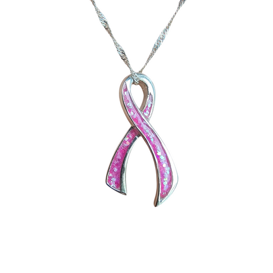 Awareness Ribbon Pendant Angel's Memorial Jewellery Ashes Fur Hair Breastmilk