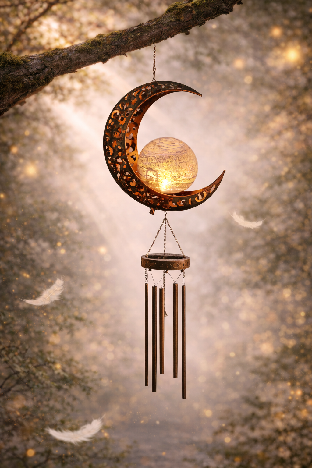 Ashes in glass windchime