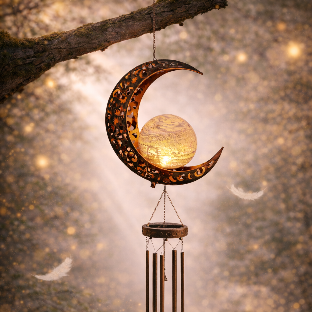 Ashes in glass windchime