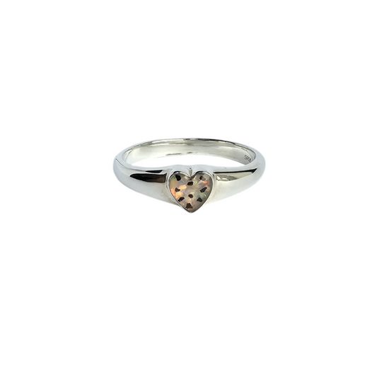 Classic Heart Signet Ring Angel's Memorial Jewellery Ashes, Fur, Hair, Breastmilk