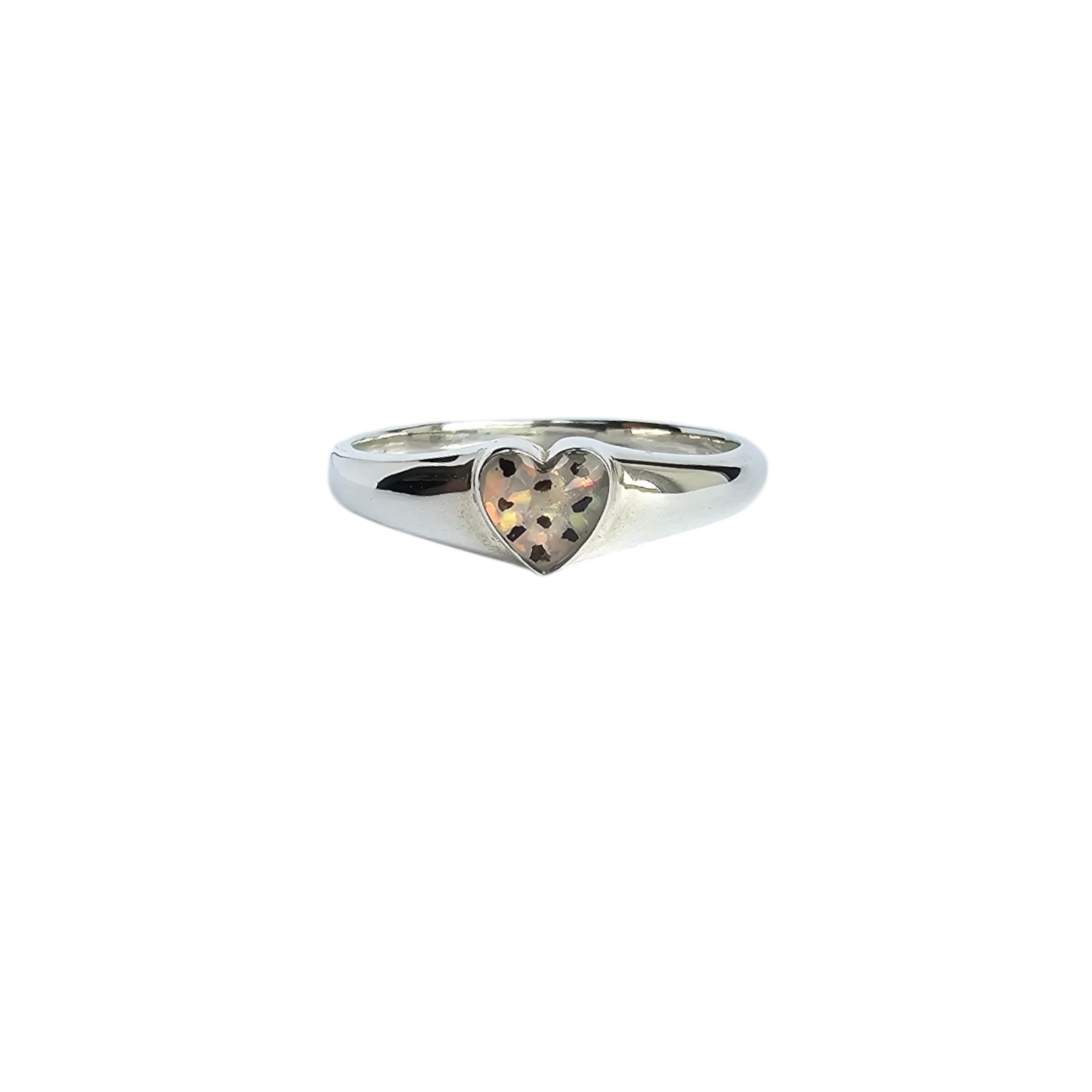 Classic Heart Signet Ring Angel's Memorial Jewellery Ashes, Fur, Hair, Breastmilk
