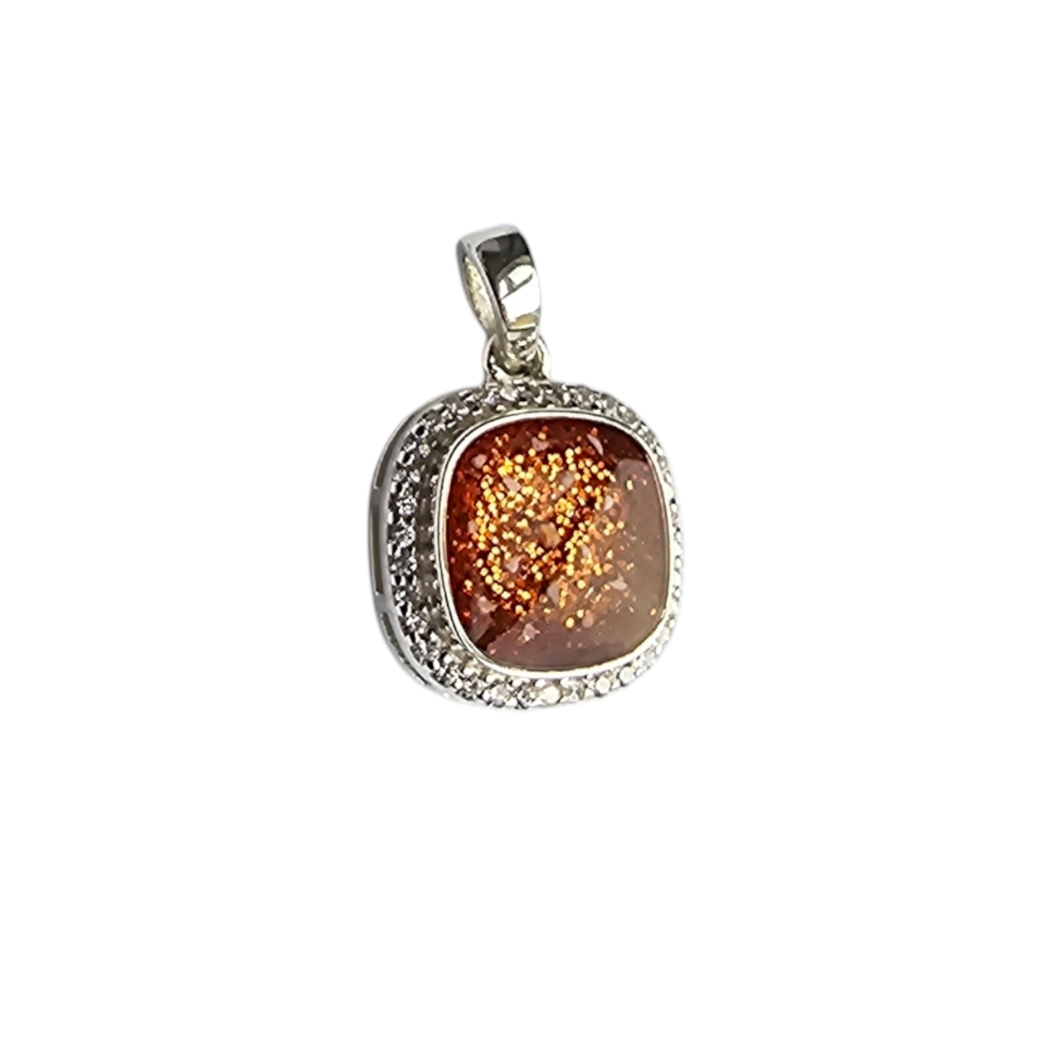 Cz Square Cushion Pendant Angel's Memorial Jewellery ashes hair fur breastmilk