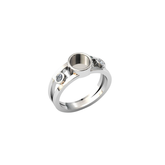 Double Banded Duo Cz Ring Angel's Memorial Jewellery ashes fur hair breastmilk