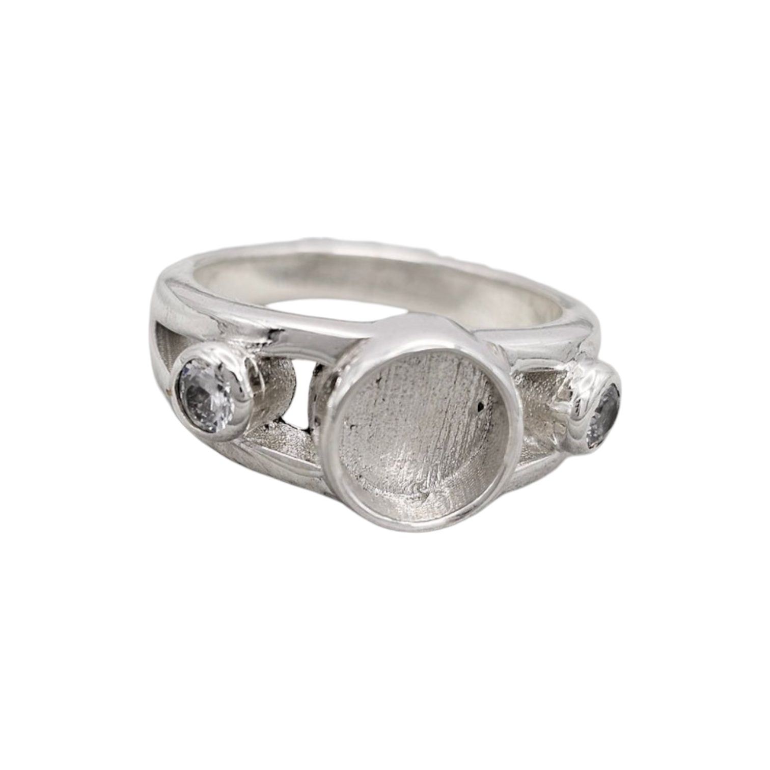 Double Banded Duo Cz Ring Angel's Memorial Jewellery ashes fur hair