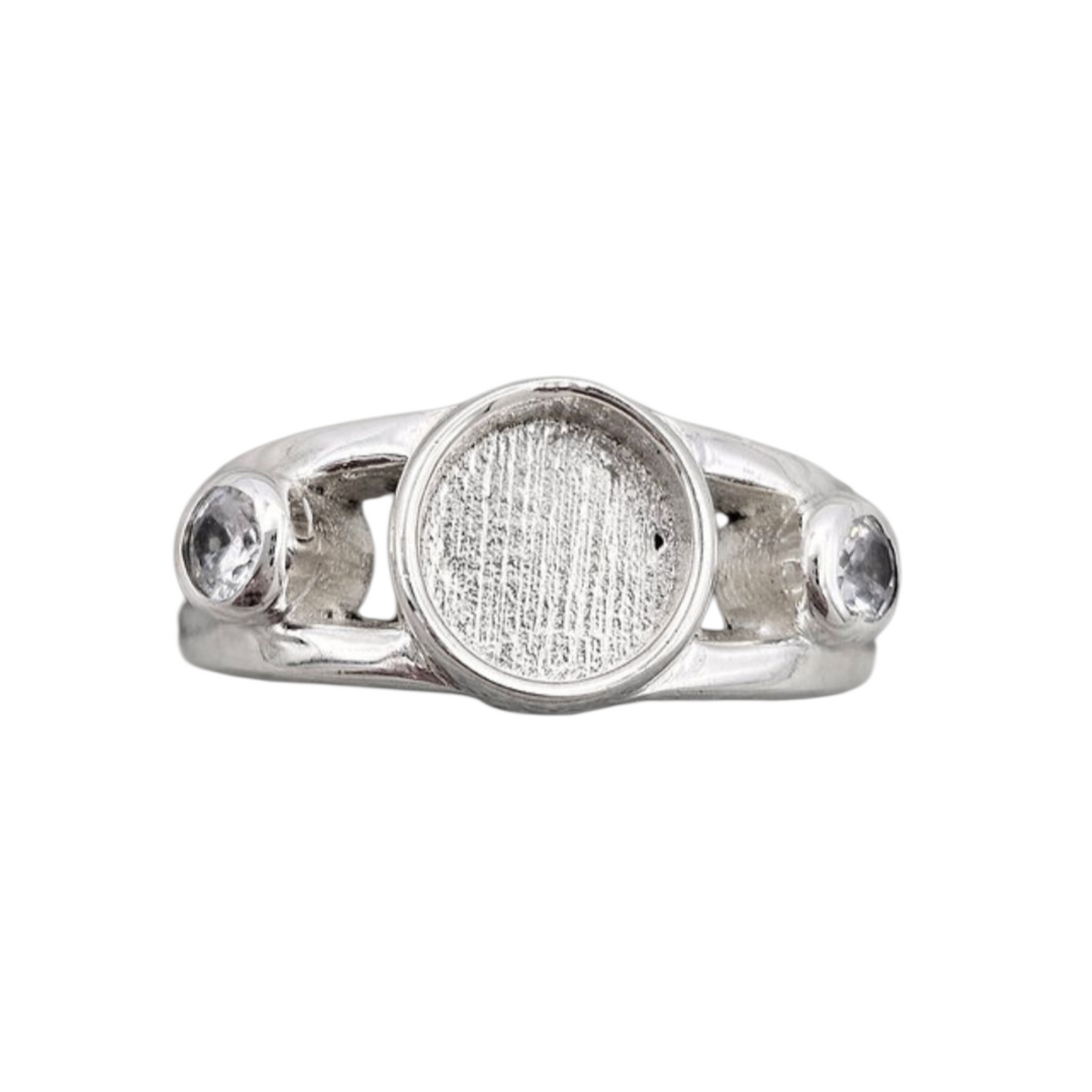 Double Banded Duo Cz Ring Angel's Memorial Jewellery Ashes fur Hair