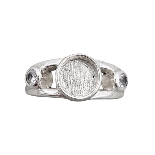Double Banded Duo Cz Ring Angel's Memorial Jewellery Ashes fur Hair