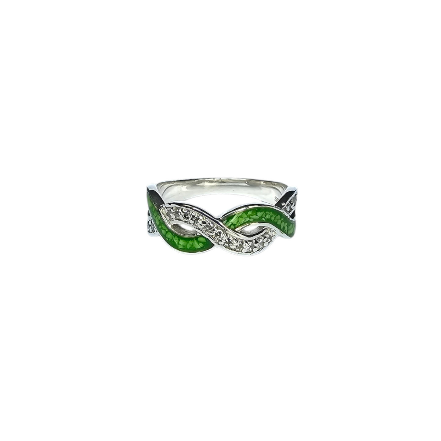 Double Wave CZ Band Ring Angel's Memorial Jewellery