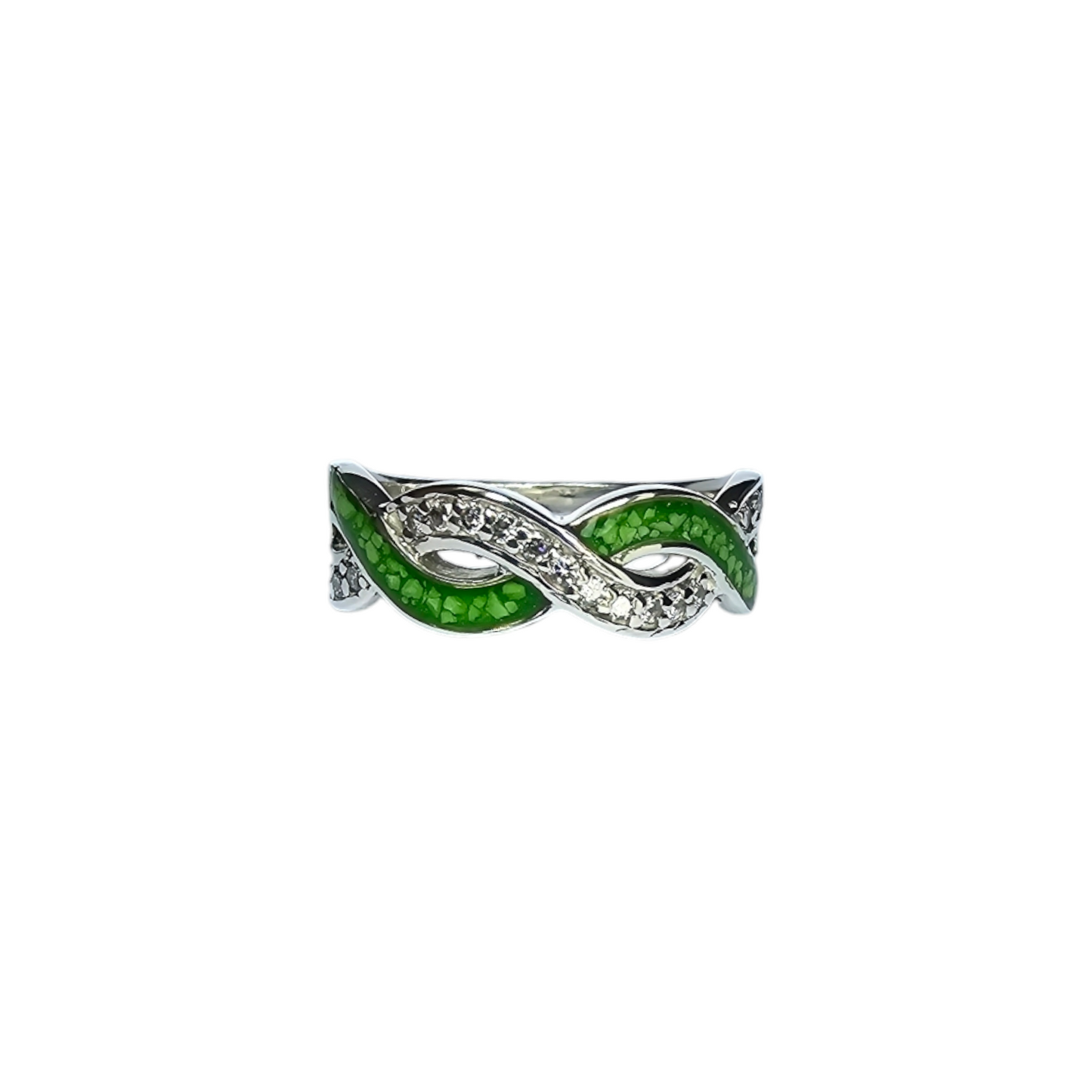 Double Wave CZ Band Ring Angel's Memorial Jewellery