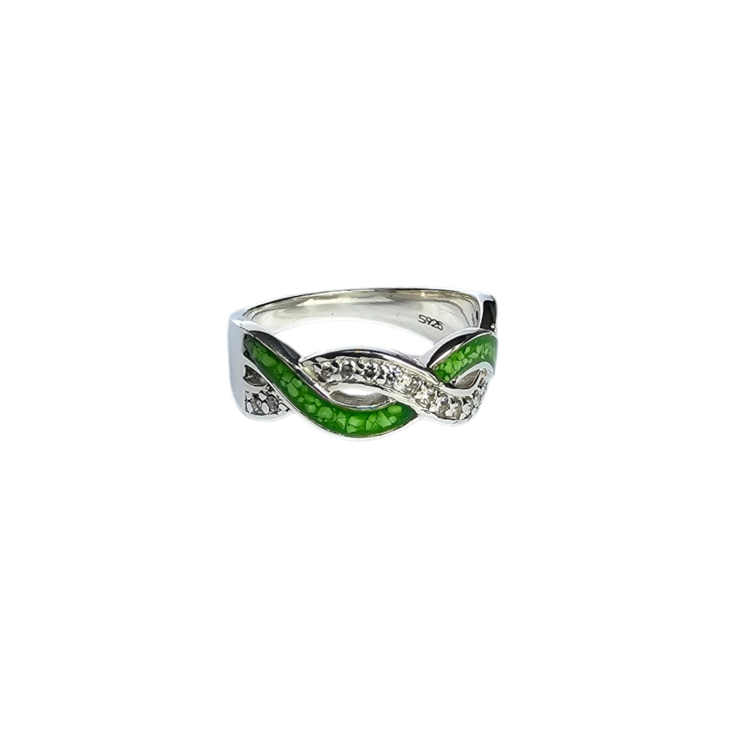 Double Wave CZ Band Ring Angel's Memorial Jewellery