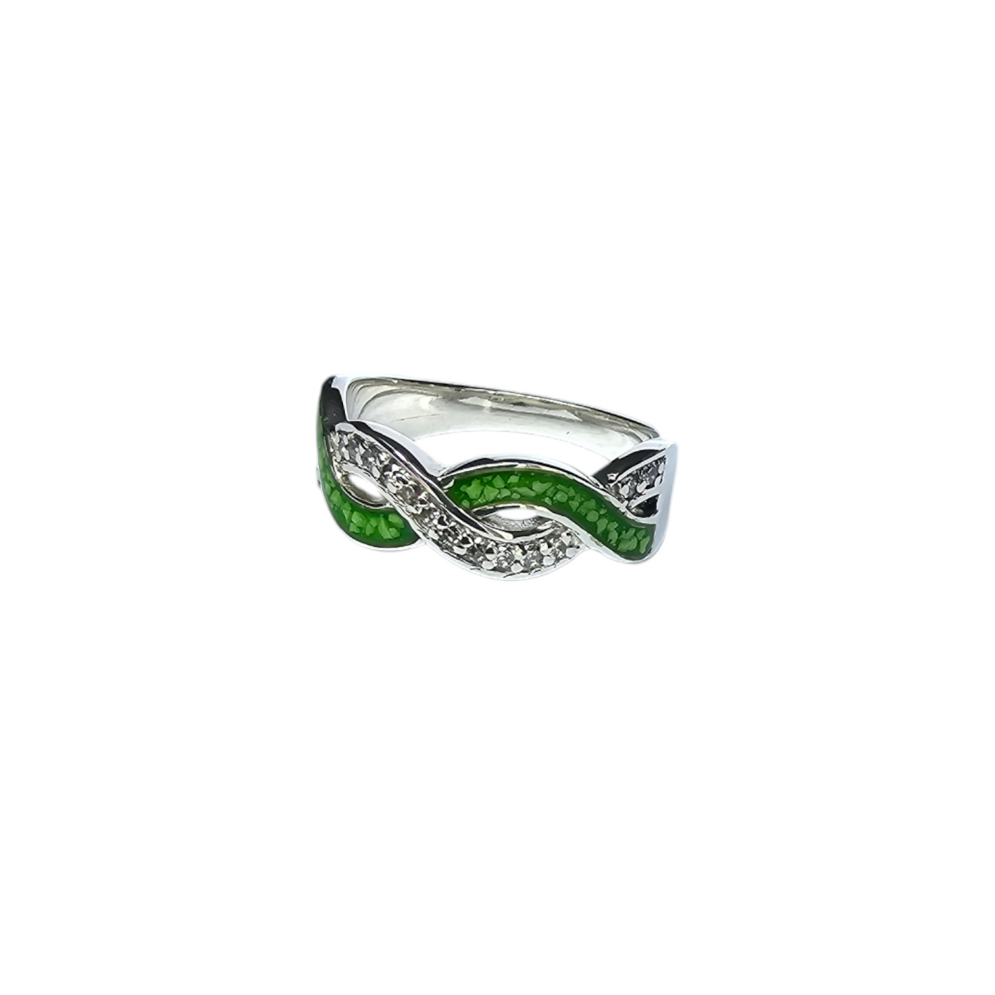 Double Wave CZ Band Ring Angel's Memorial Jewellery