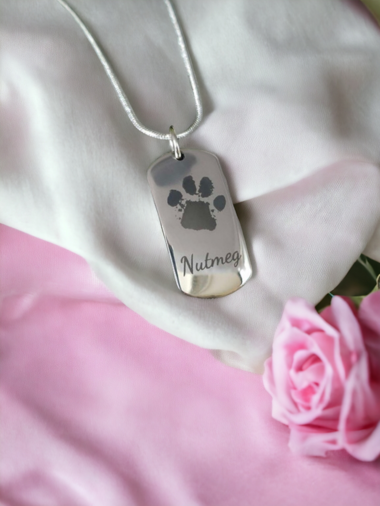 Engravable Dog Tag Pendant Angel's Memorial Jewellery