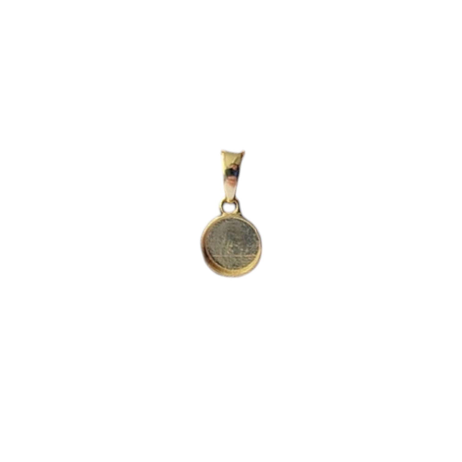 Gold 8mm Round Pendant Angel's Memorial Jewellery Ashes Fur Hair
