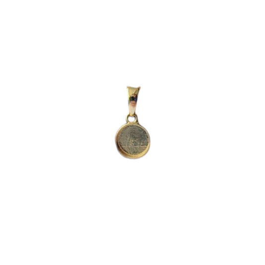 Gold 8mm Round Pendant Angel's Memorial Jewellery Ashes Fur Hair