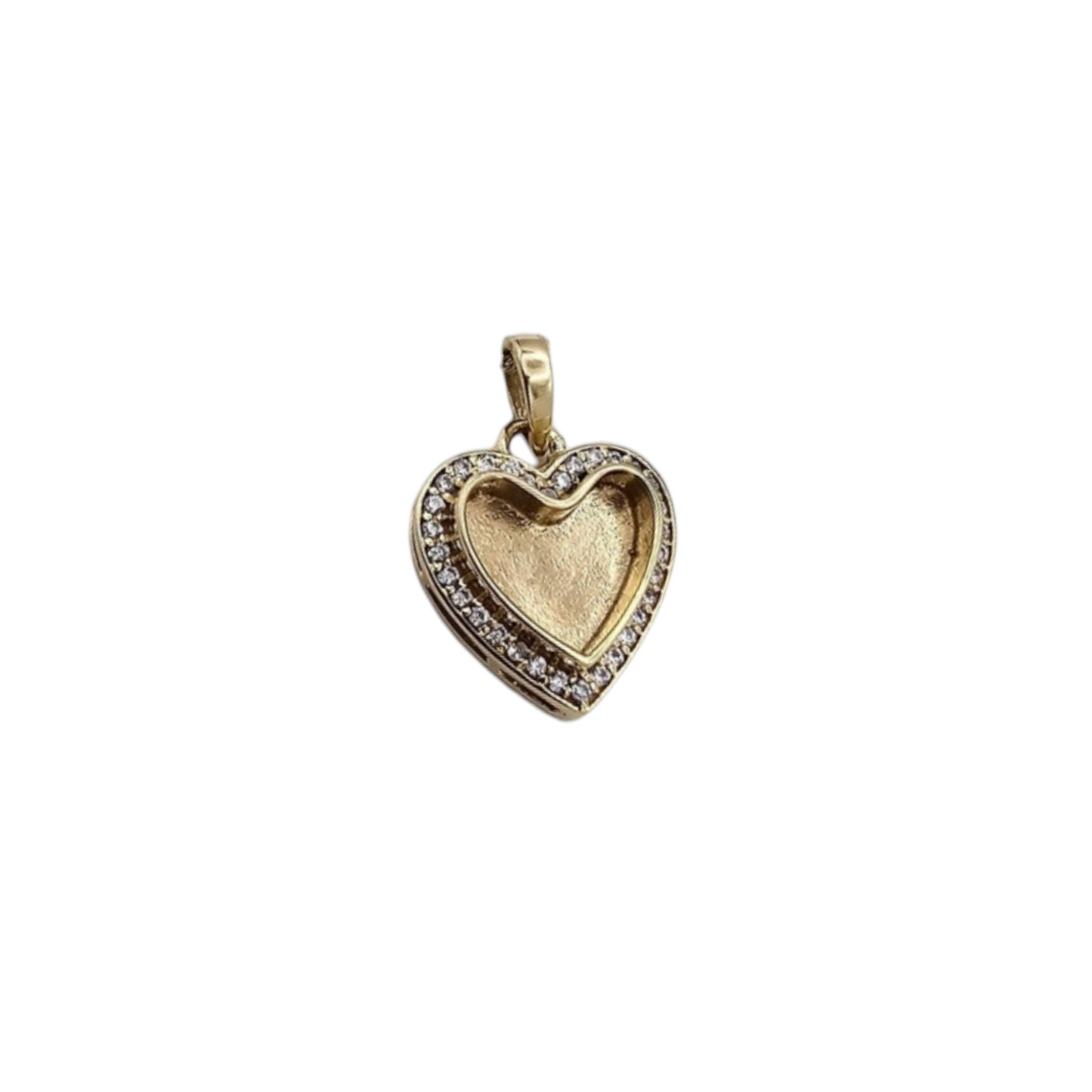 Gold Cz Heart Pendant Angel's Memorial Jewellery ashes fur hair