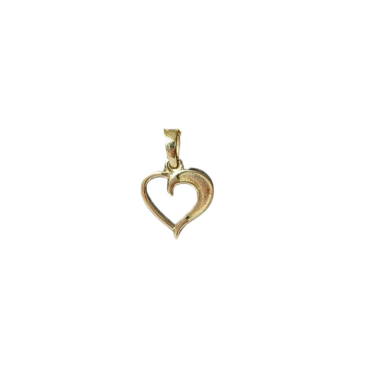 Gold Hollow Heart Pendant Angel's Memorial Jewellery ashes fur hair