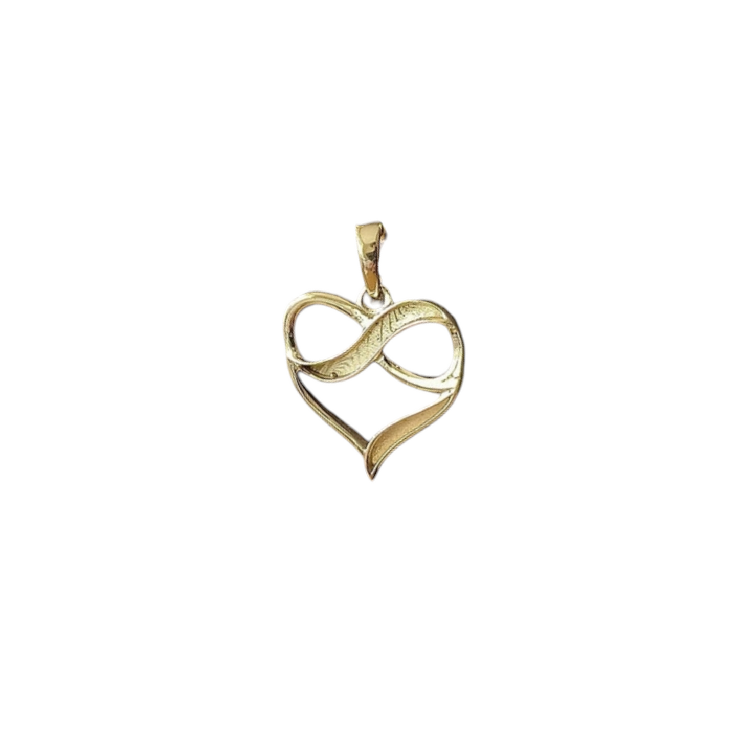 Gold Infinity Heart Pendant Angel's Memorial Jewellery ashes fur hair