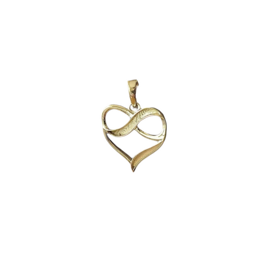 Gold Infinity Heart Pendant Angel's Memorial Jewellery ashes fur hair