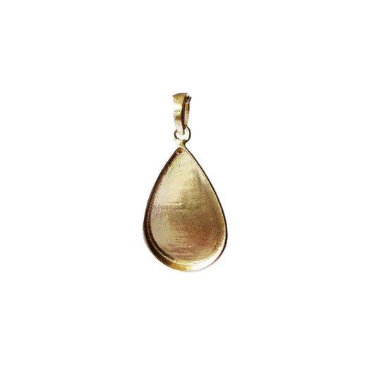 Gold Large Tear Drop Pendant Angel's Memorial Jewellery ashes fur hair