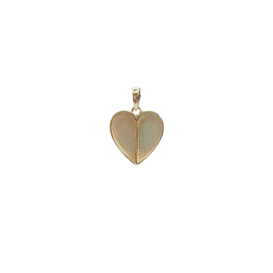 Gold Split Heart Pendant Angel's Memorial Jewellery ashes fur hair
