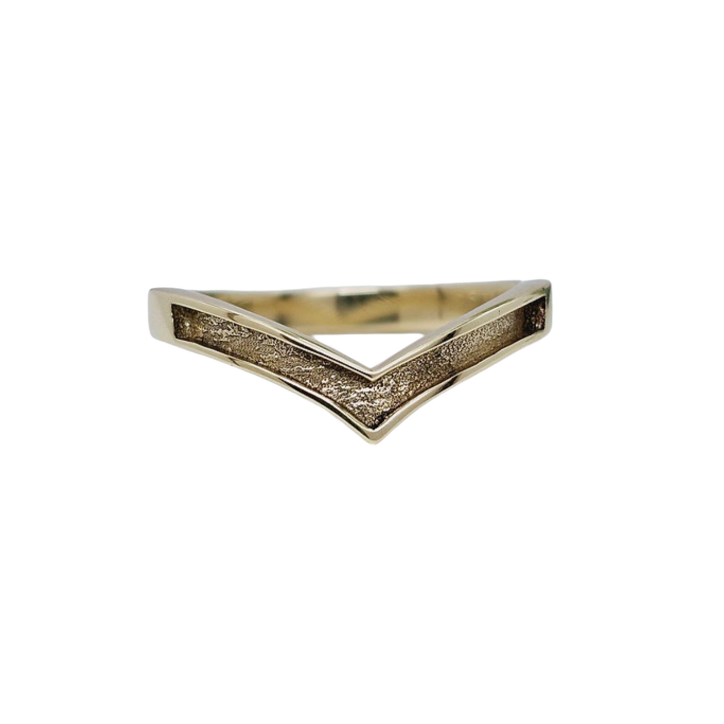 Gold Wishbone Ring Angel's Memorial Jewellery Ashes, Hair Fur