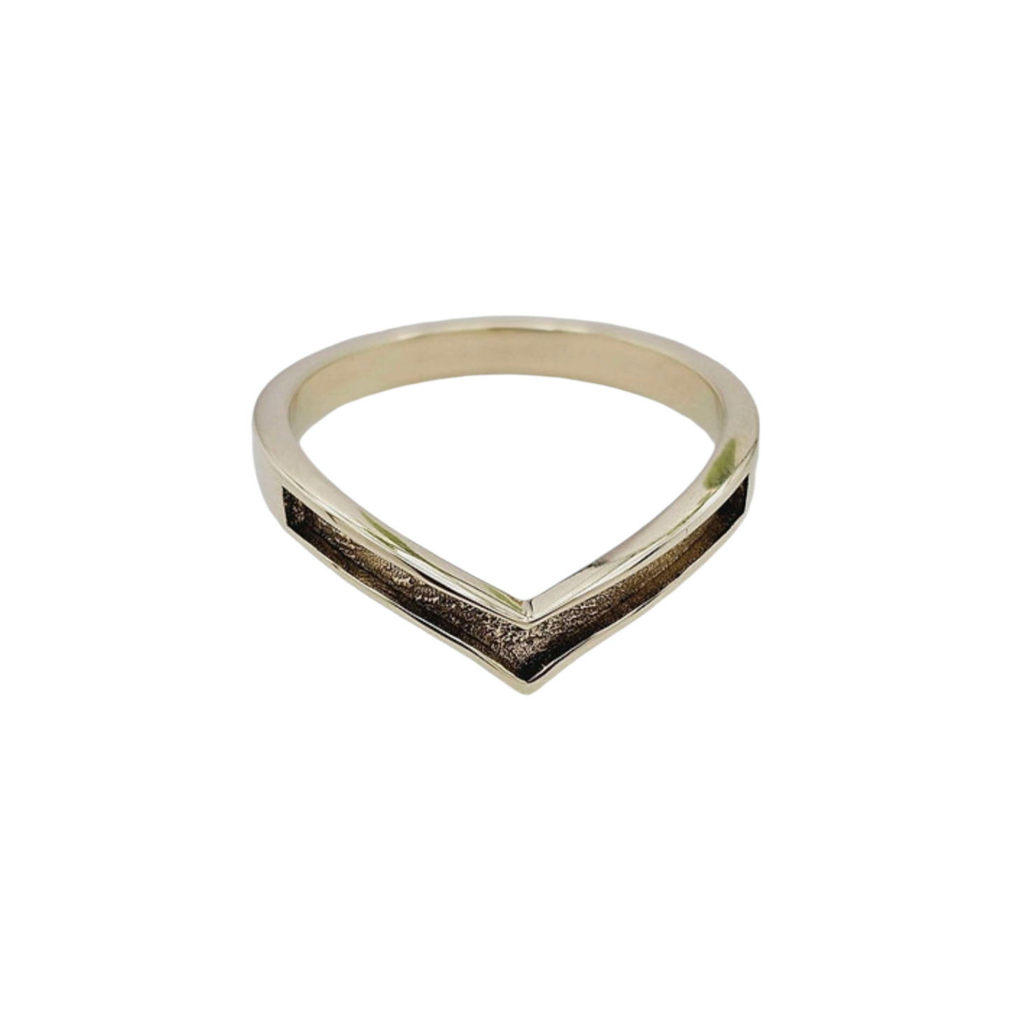 Gold Wishbone Ring Angel's Memorial Jewellery Ashes, Hair Fur