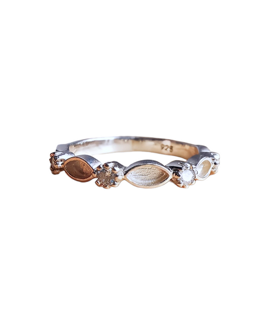 Half Smooth Edge Marquise Ring Angel's Memorial Jewellery Ashes