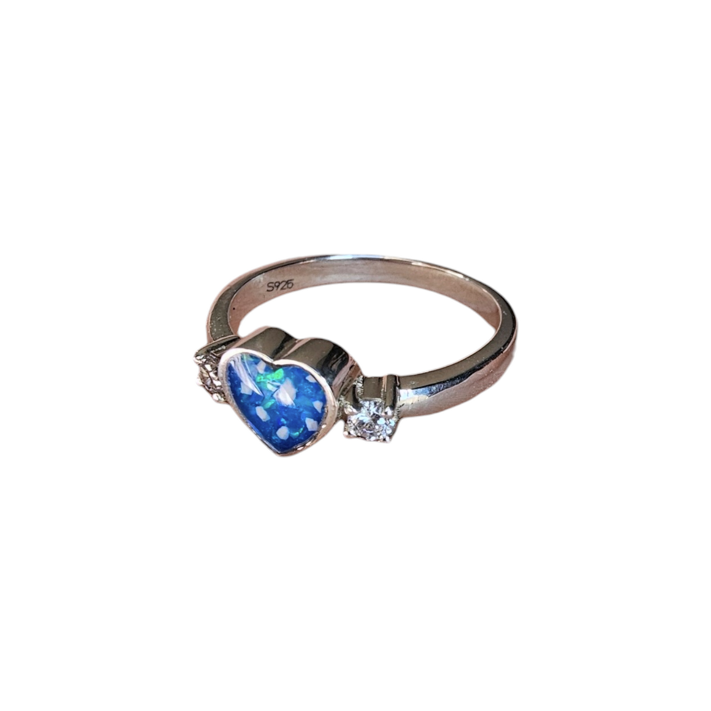 Heart Double Gem Ring Angel's Memorial Jewellery Ashes, hair, fur
