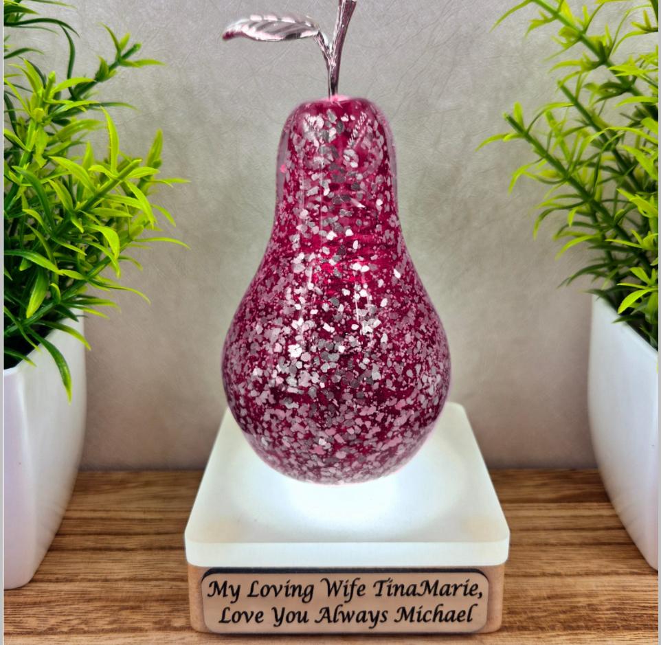 Memorial Ashes In Glass Apple (gold speckle)