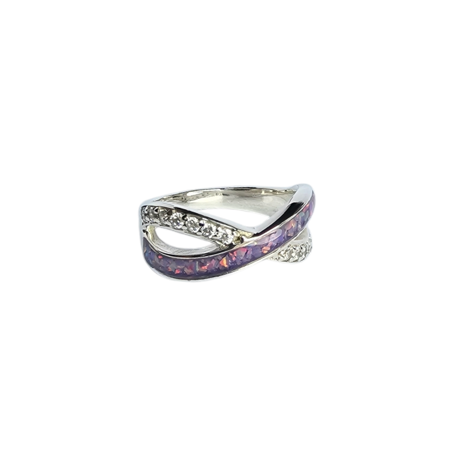 Infinity Wave Band Ring Angel's Memorial Jewellery Ashes Fur Hair Breastmilk