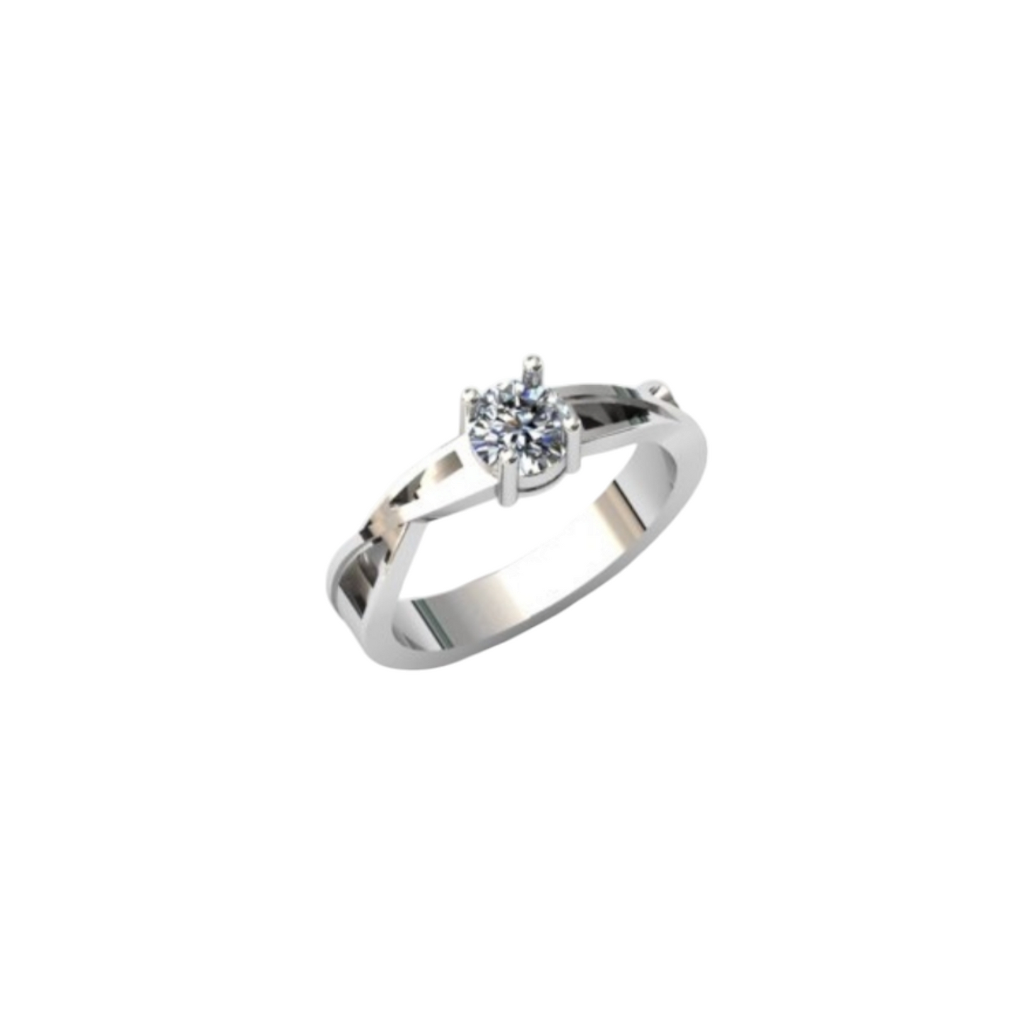 Quad Channel Solitaire Ring Angel's Memorial Jewellery ashes fur hair breastmilk