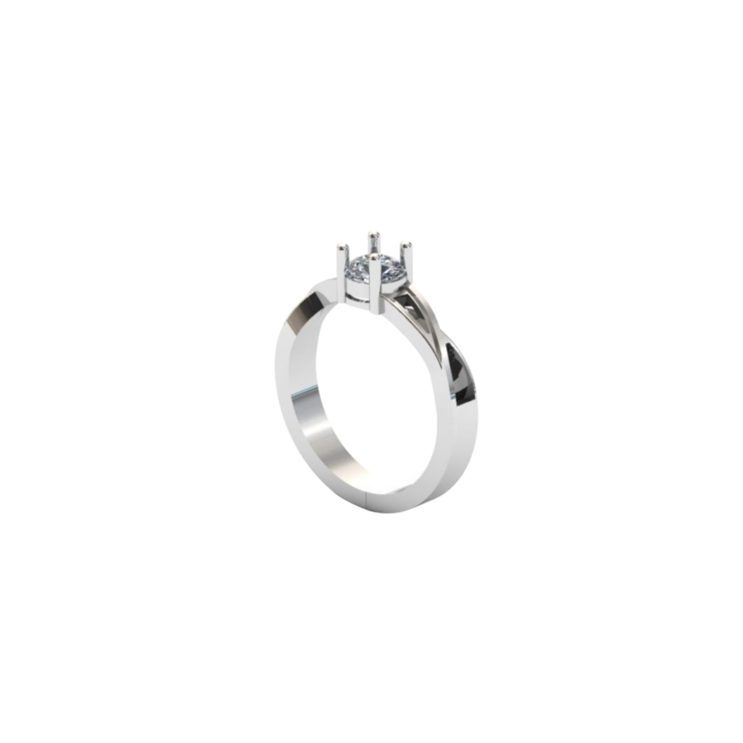 Quad Channel Solitaire Ring Angel's Memorial Jewellery ashes fur hair breastmilk