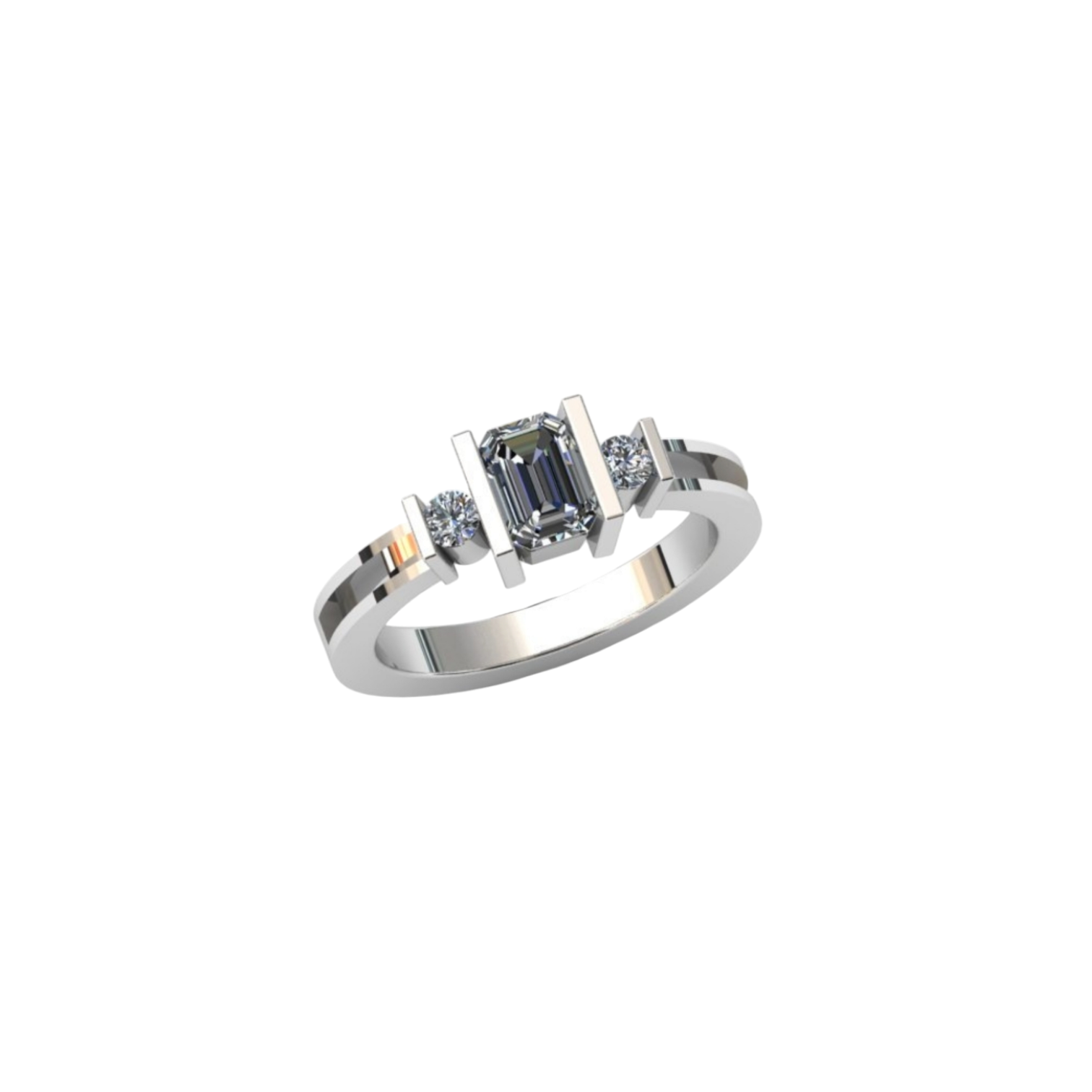 Rectangular Cz Hollow Channel Ring Angel's Memorial Jewellery ashes fur hair breastmilk

