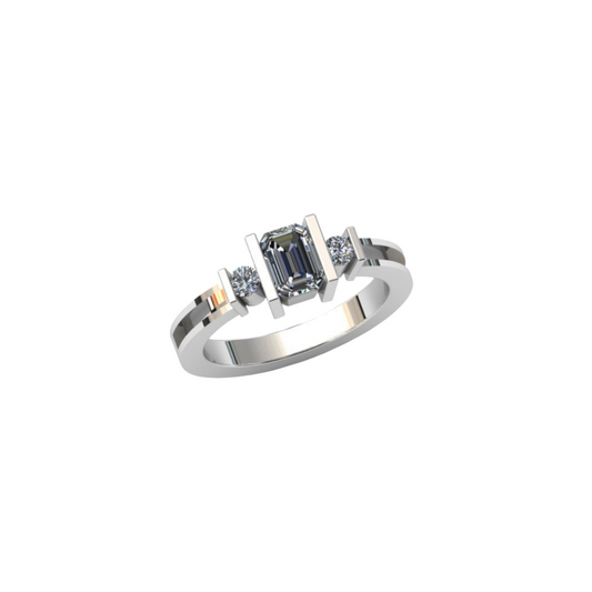 Rectangular Cz Hollow Channel Ring Angel's Memorial Jewellery ashes fur hair breastmilk
