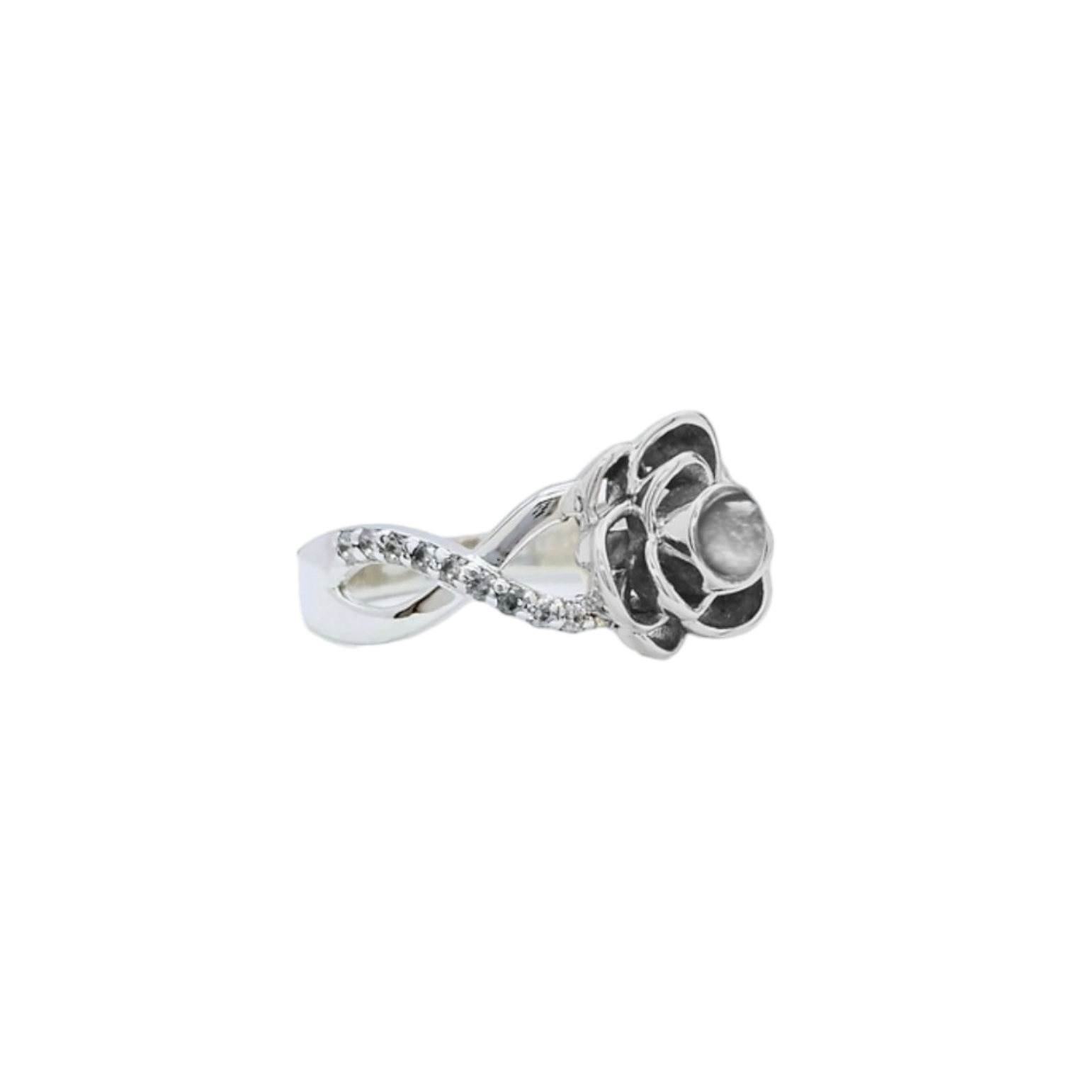 Silver Rose Ring Angels Memorial Jewellery Ashes, Hair, Fur