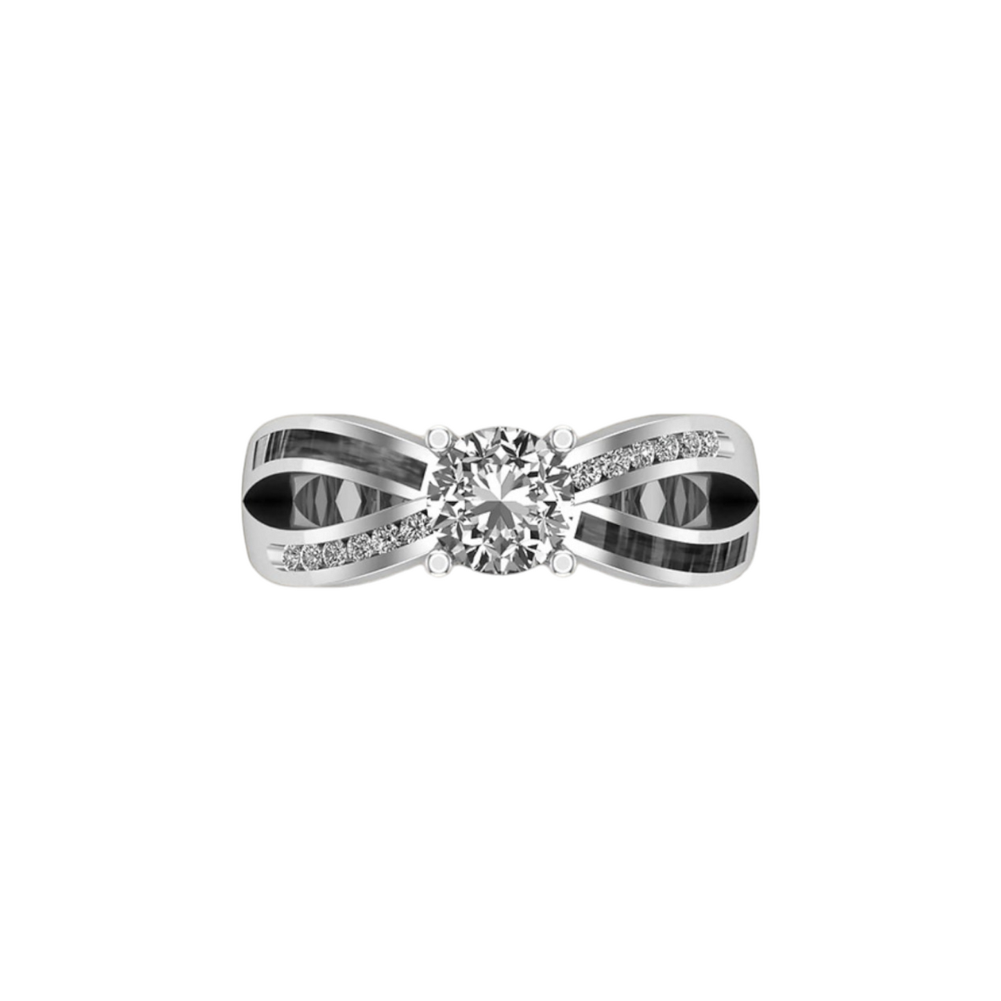 Solitaire CZ Infinity Ring Angels Memorial Jewellery Ashes, Hair, fur
