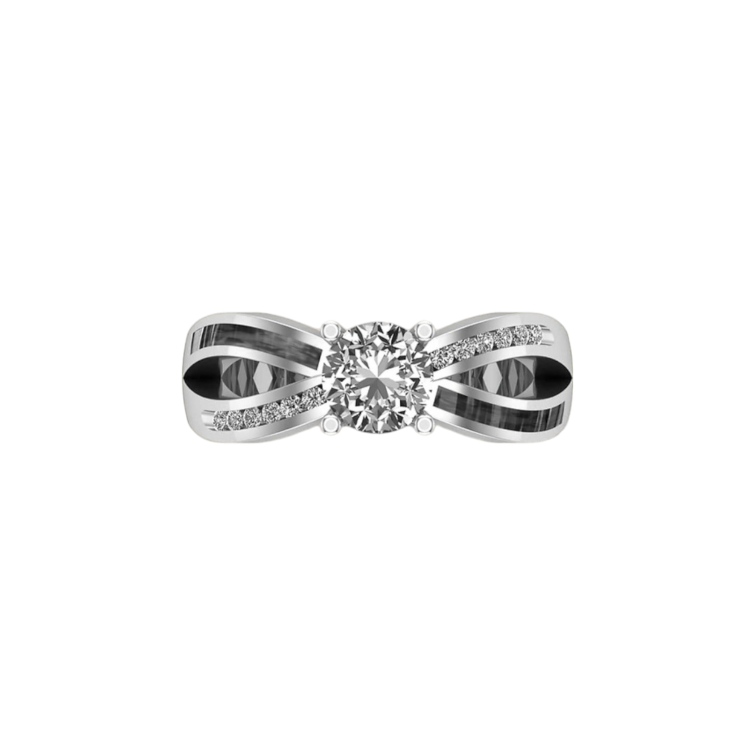 Solitaire CZ Infinity Ring Angels Memorial Jewellery Ashes, Hair, fur